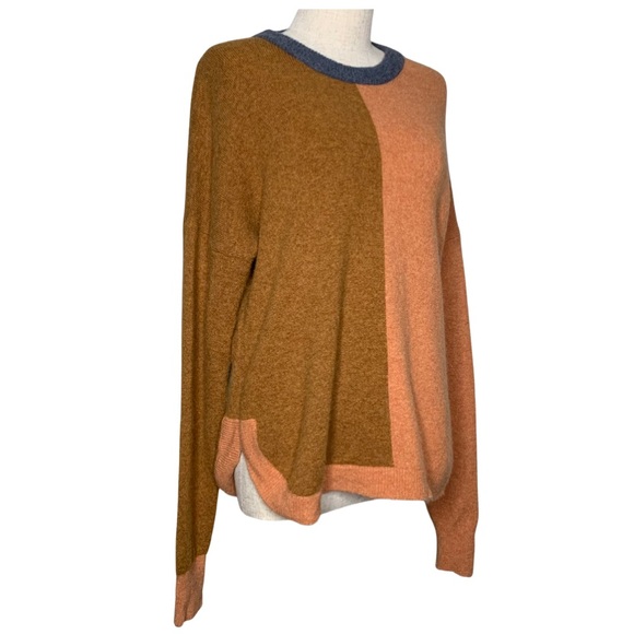 Madewell Westlake Colorblock Crewneck Pullover Coziest Yarn Sweater Size Medium - Picture 4 of 9